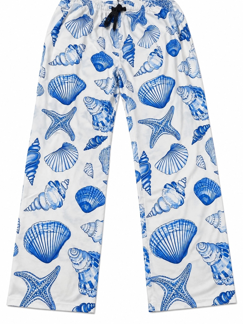 NWOT Women’s XL Seashell Starfish Coastal Pajama Lounge Pants Blue White